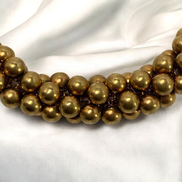 Vintage Gold-Tone Rope Cluster Necklace With Hook Clasp & Chain Detail - Picture 5 of 7